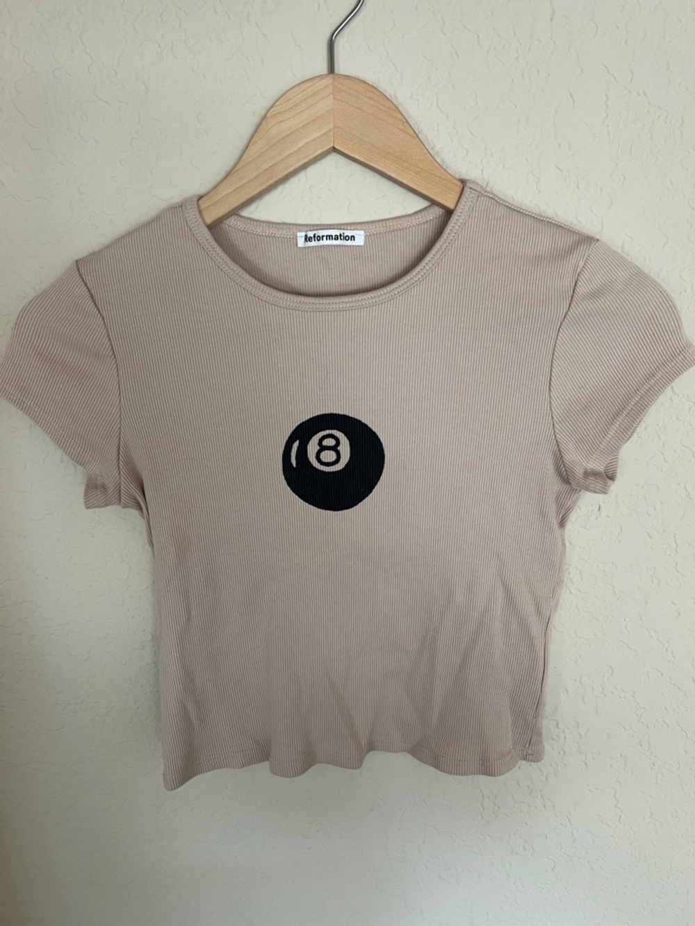 Reformation Muse Tee Graphic Magic 8 Ball Cropped Size S